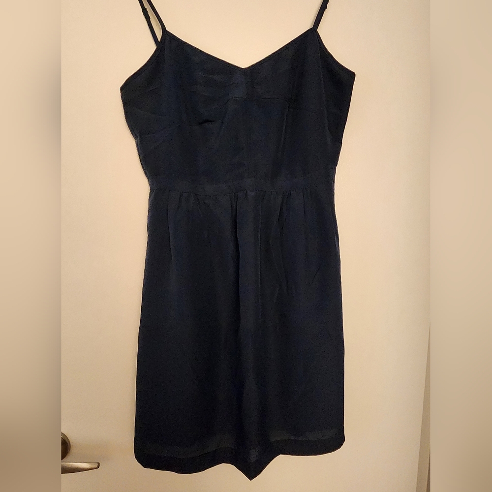 J. Crew Factory Navy Dress With Adjustable Straps And Pockets